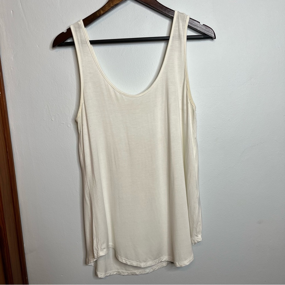 Carly Jean Los Angeles Carly's Favorite Tank White Ivory Cream M VGUC CJLA